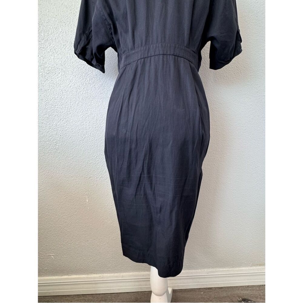 Narciso Rodriguez Black Shirt Midi Dress Pockets Minimalist Luxury SZ 46 or XL - Picture 9 of 11